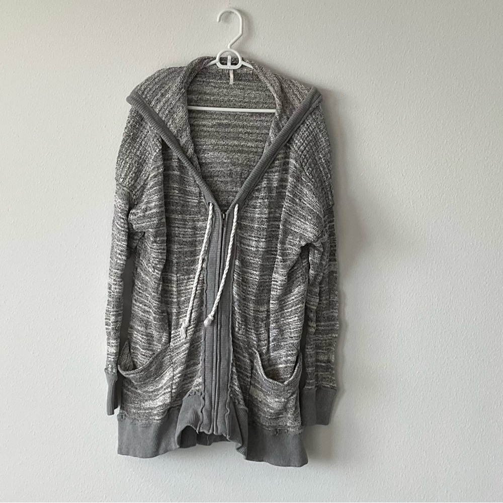 Free People Black and White Knit Cardigan